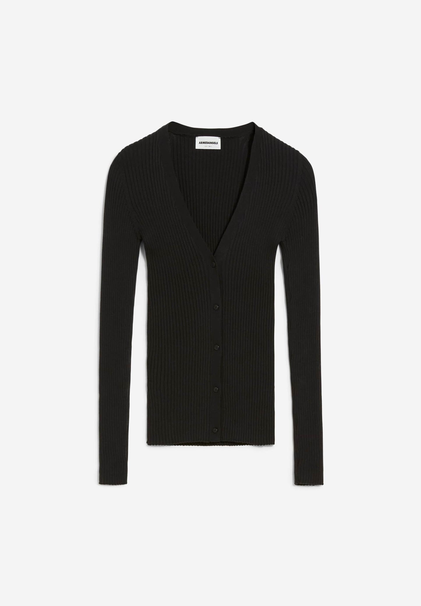 Cardigan fin noir en coton bio - tinnaa black