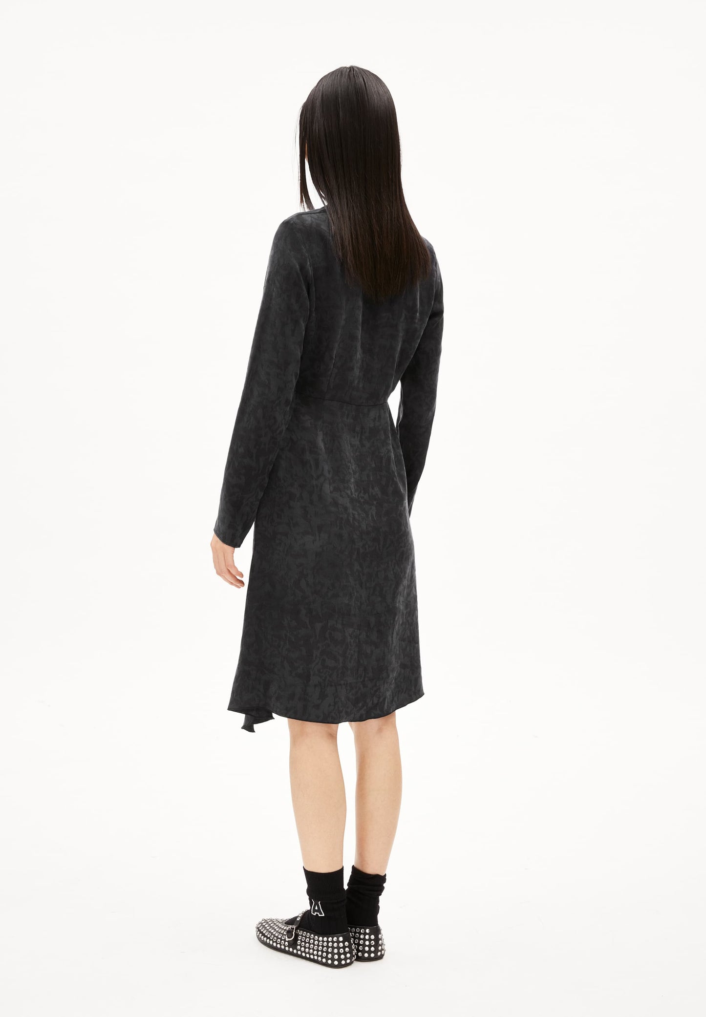 Robe en tencel | noir texturé "tinraa jacq"