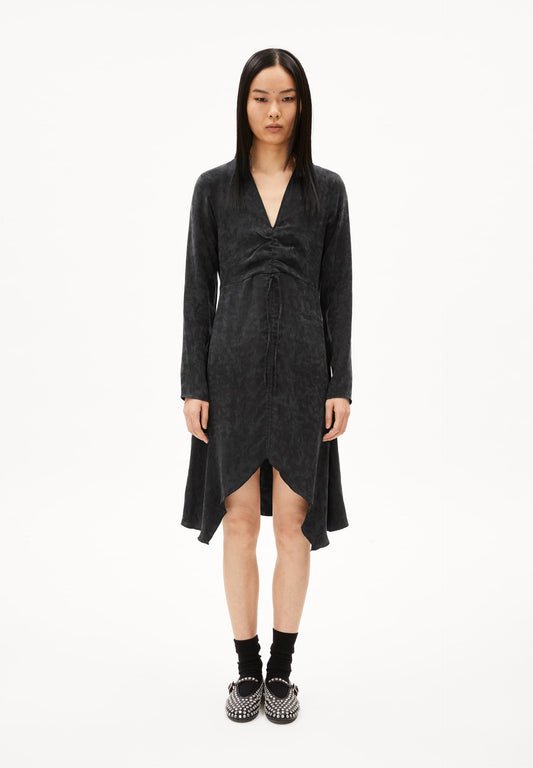 Robe en tencel | noir texturé "tinraa jacq"