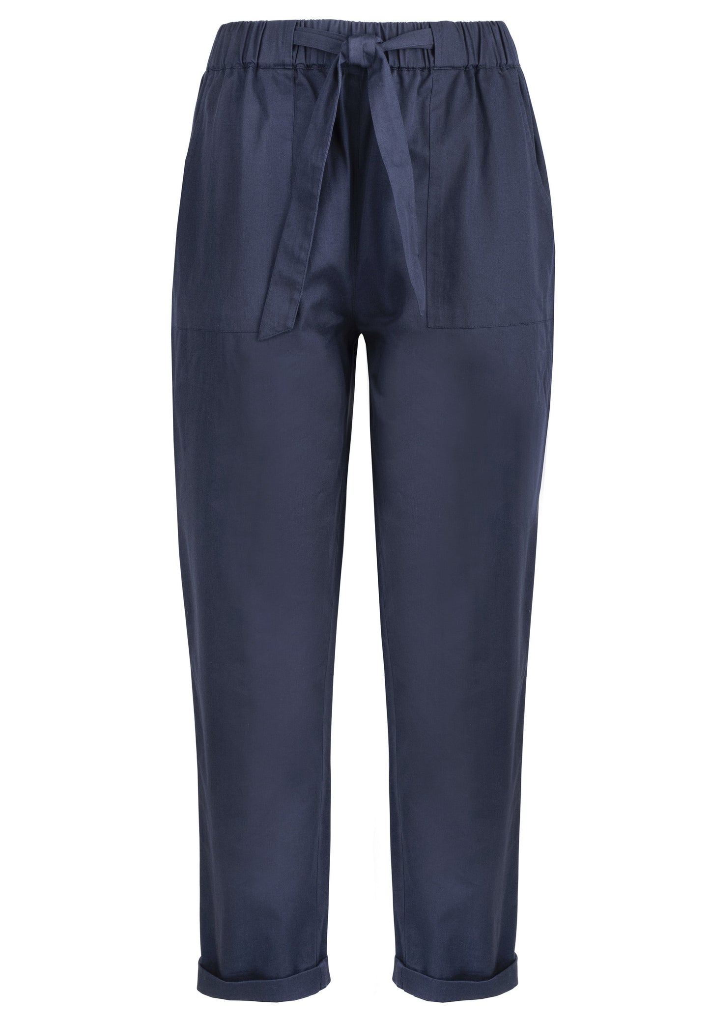 Pantalons à pinces marine en coton bio - Tinsley