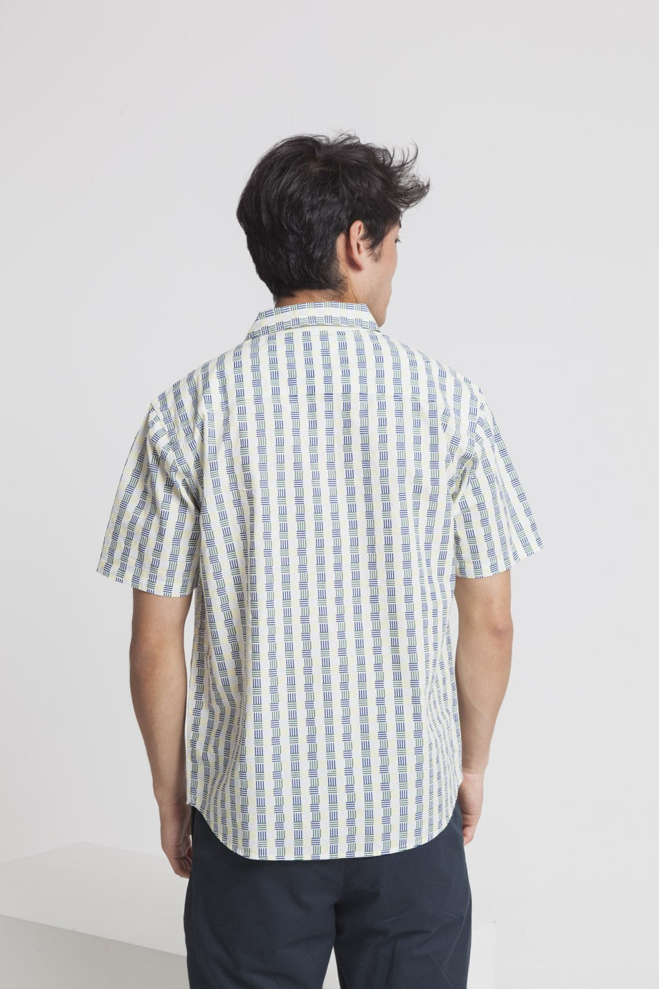 Chemise manches courtes imprimé blanc en coton bio - Tom