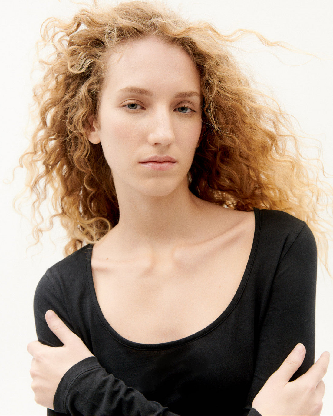 Top manches longues noir en coton bio - black carla l/s top
