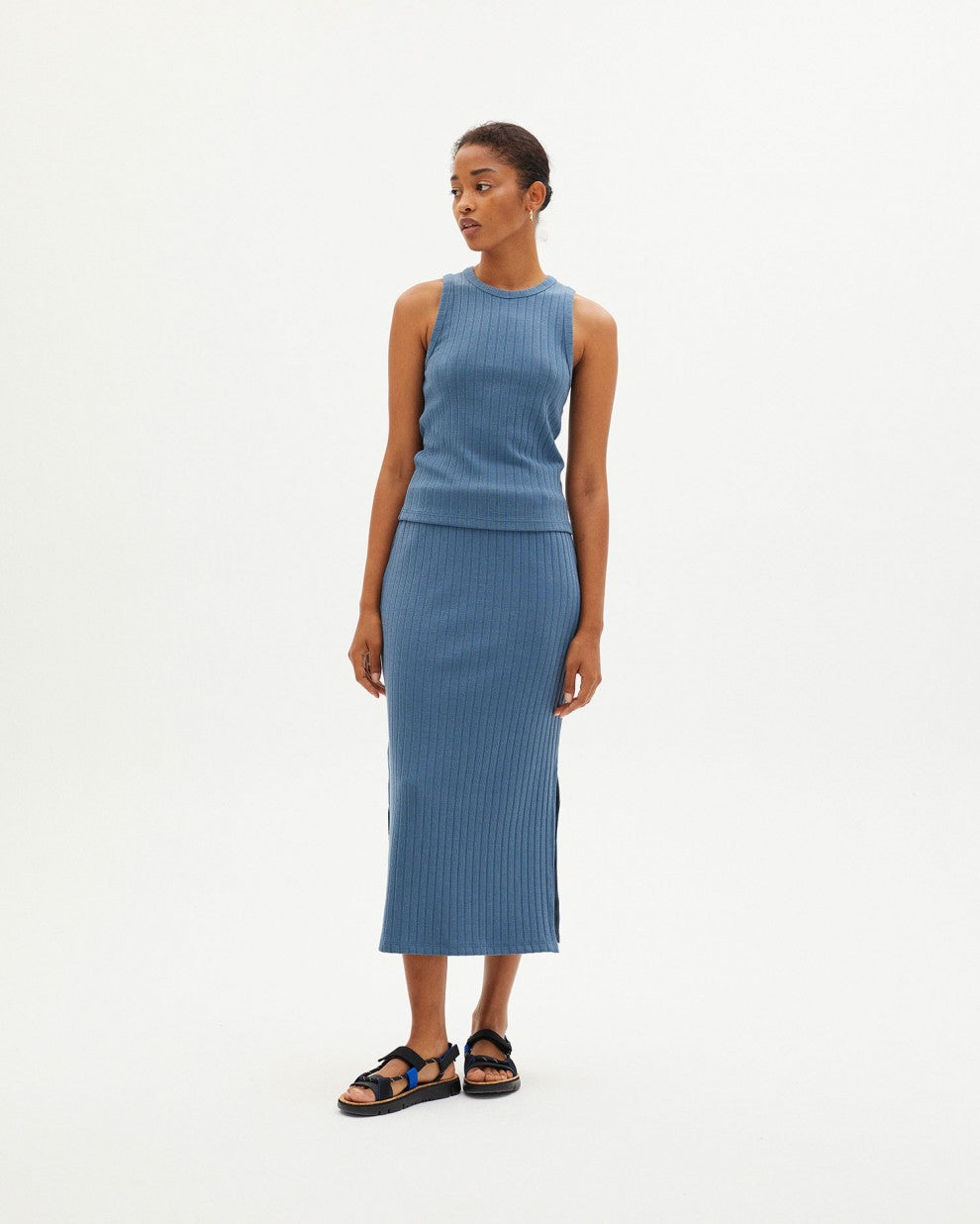 Top bleu en tencel et refibra - BLUE TRASH TURKANA TOP