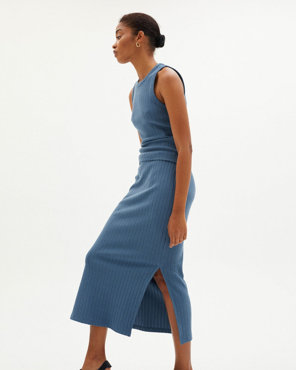 Top bleu en tencel et refibra - BLUE TRASH TURKANA TOP