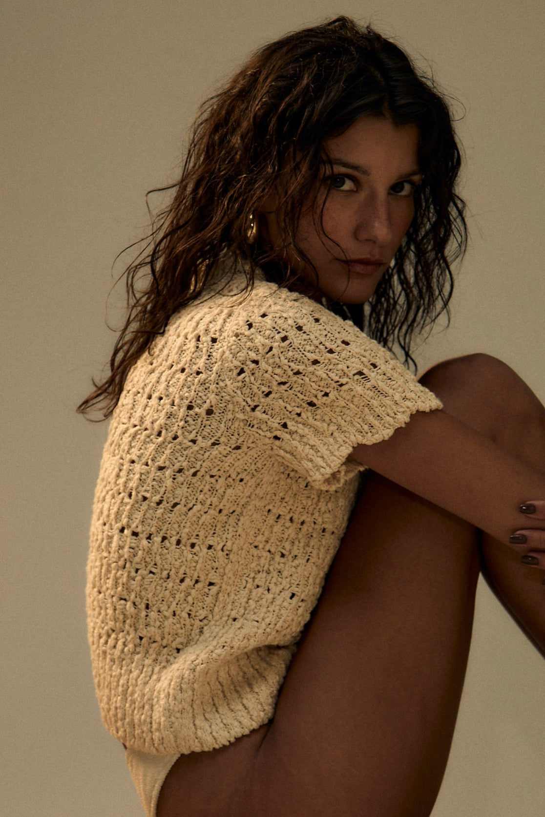 Top en maille upcyclée | écru "Suzanne"