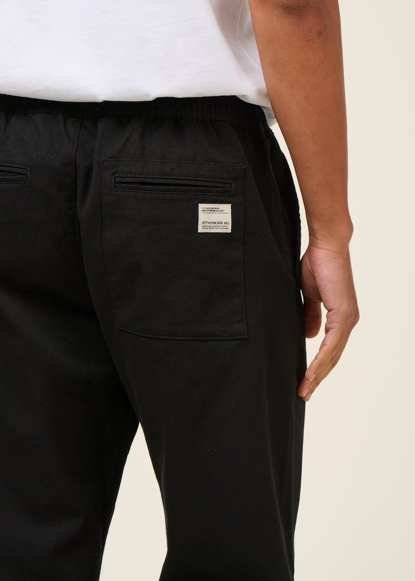 Pantalon droit en coton bio | noir "black travel pants"