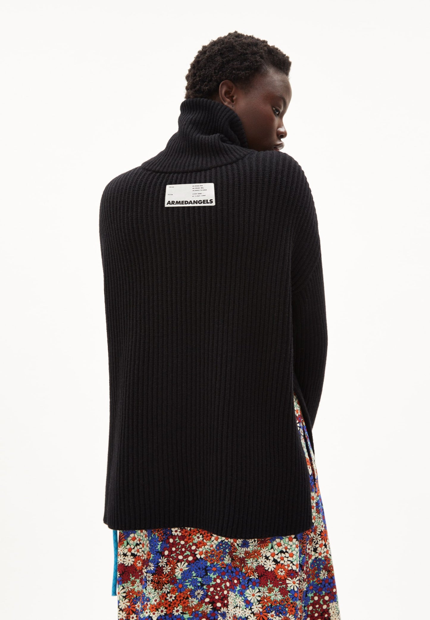 Pull camionneur oversize noir en laine bio et recyclée - trinekaa black
