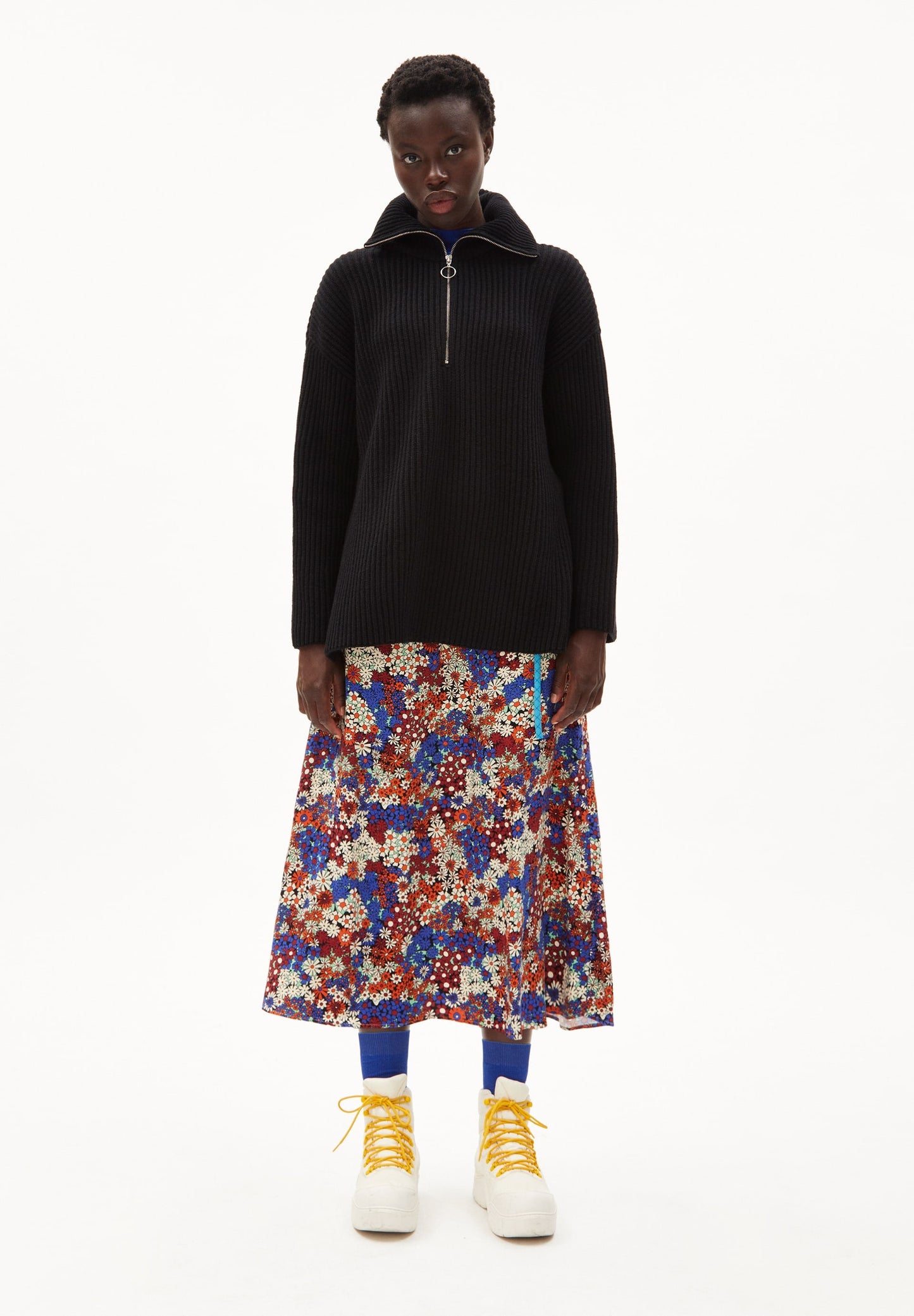 Pull camionneur oversize noir en laine bio et recyclée - trinekaa black