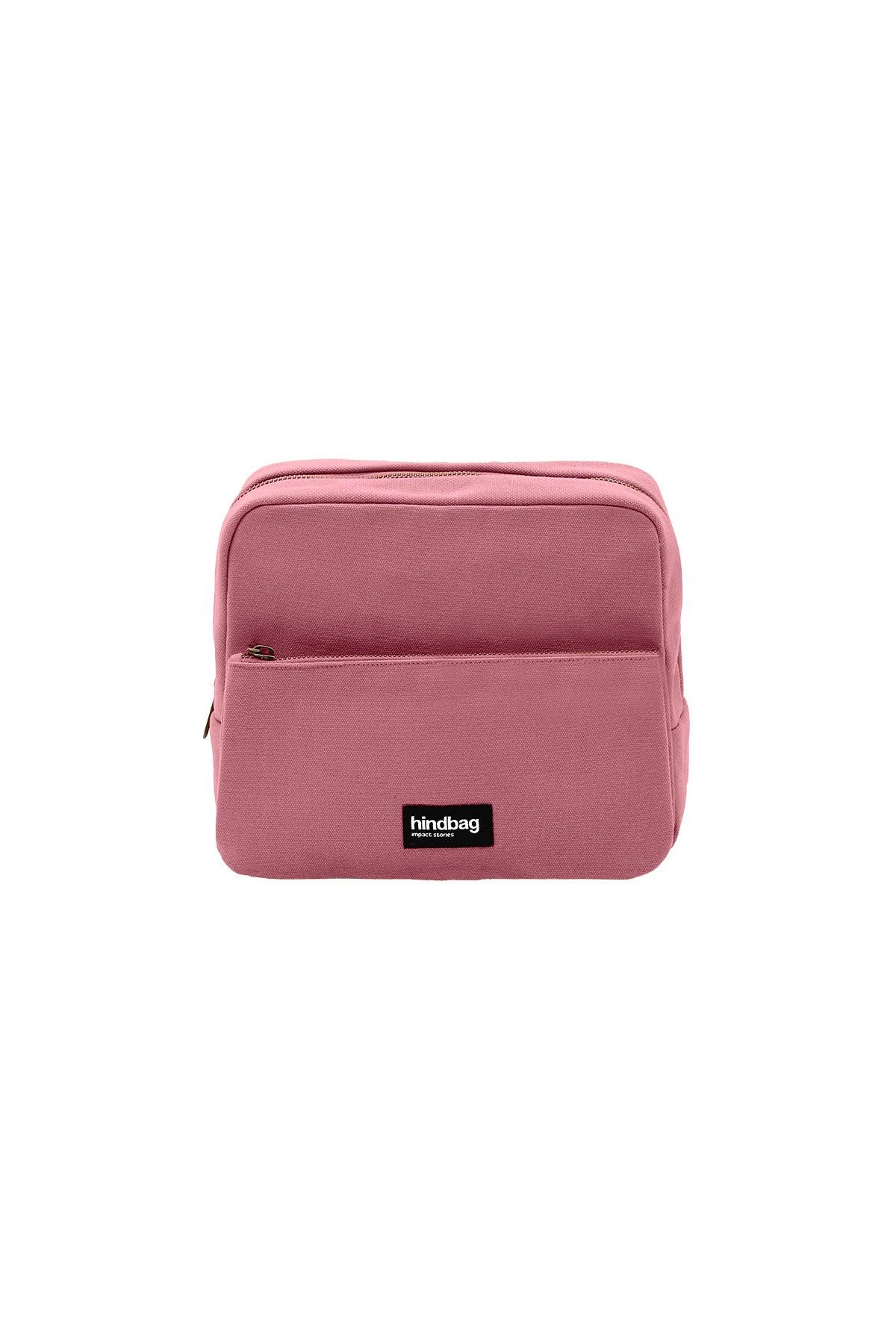 Trousse de toilette XL en coton bio | Rose "alix blush"