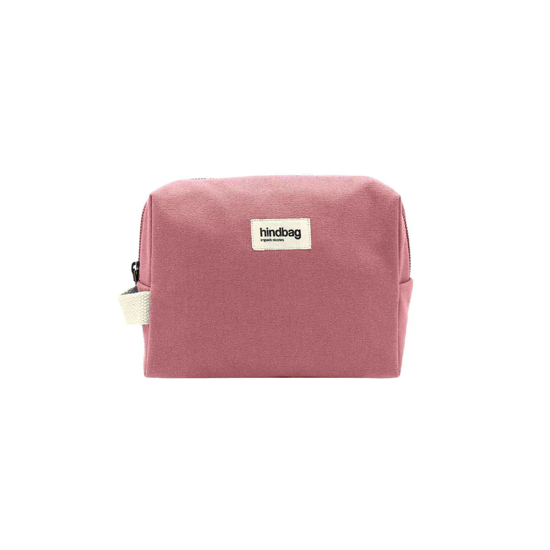 Trousse de toilette en coton bio | Rose "leon rose blush"