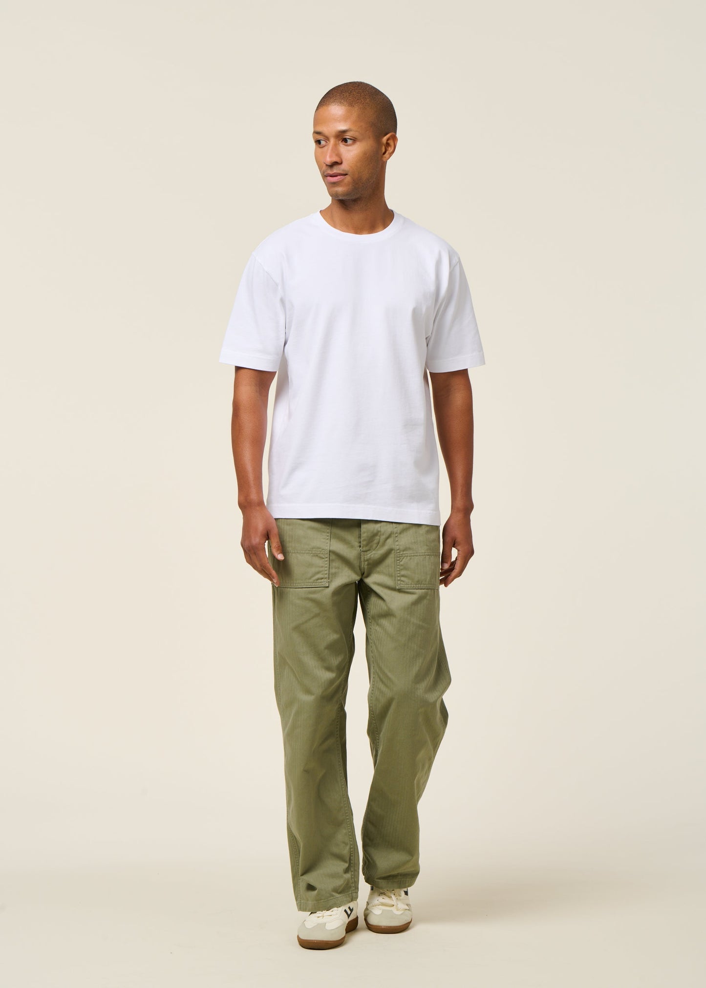 Pantalon large en coton bio | vert "tuff tony pants pale green"
