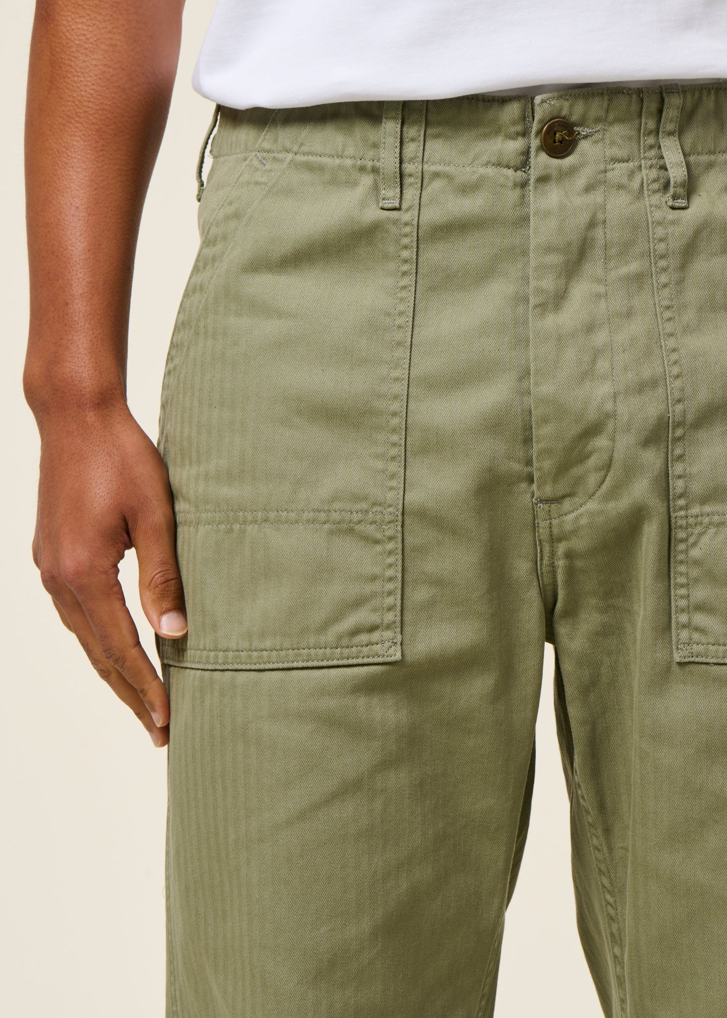 Pantalon large en coton bio | vert "tuff tony pants pale green"