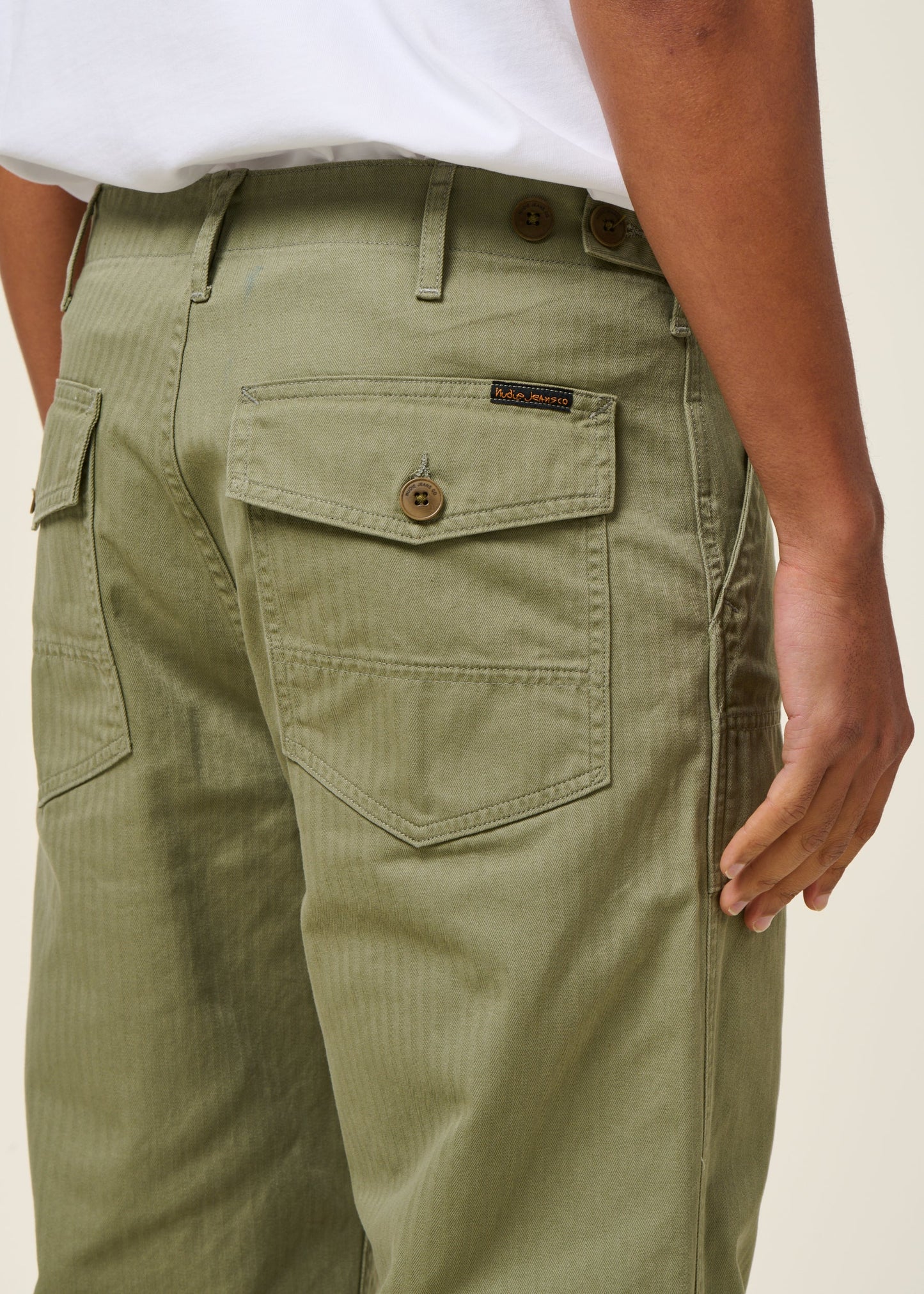 Pantalon large en coton bio | vert "tuff tony pants pale green"