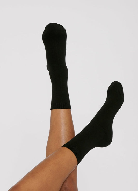 Pack 2 paires de chaussettes hautes en coton bio | noir "black"