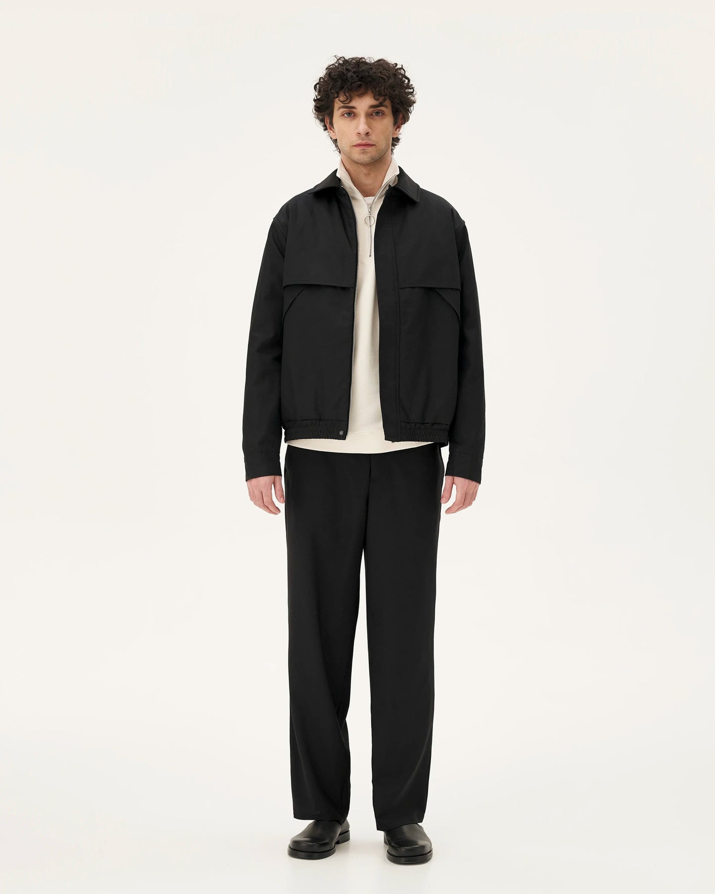 Blouson en coton bio | noir "nevada - padded black"