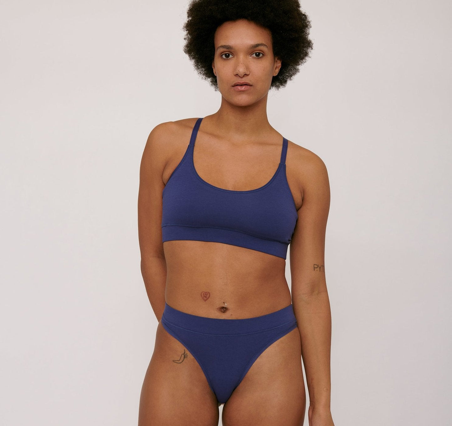Brassière cobalt en coton bio - cobalt