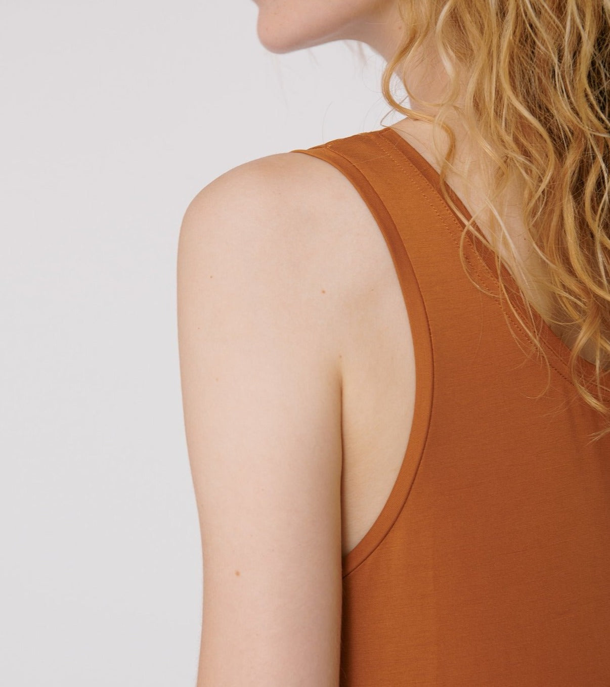 Robe légère ocre en tencel - ocher