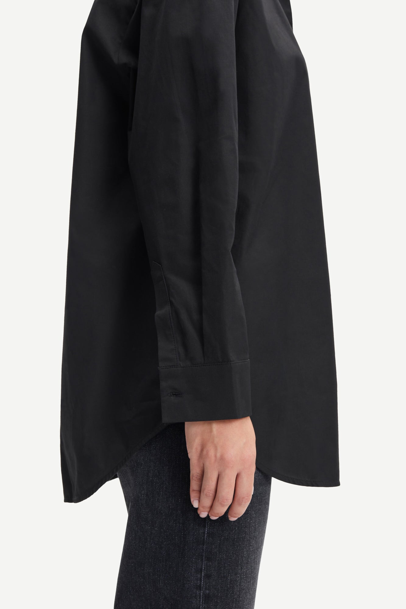 Chemise noire oversize en coton bio - haley shirt black