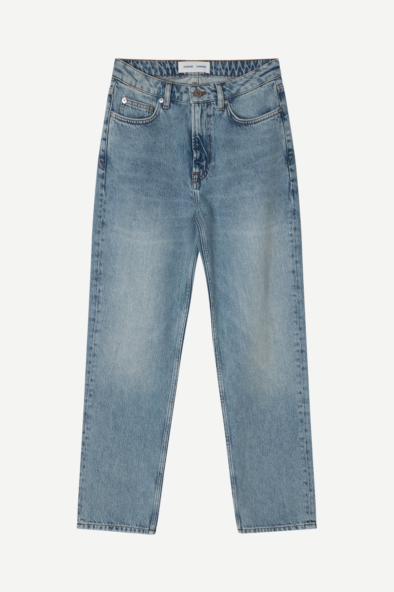 Jean droit bleu délavé en coton bio et recyclé - marianne jeans light heritage