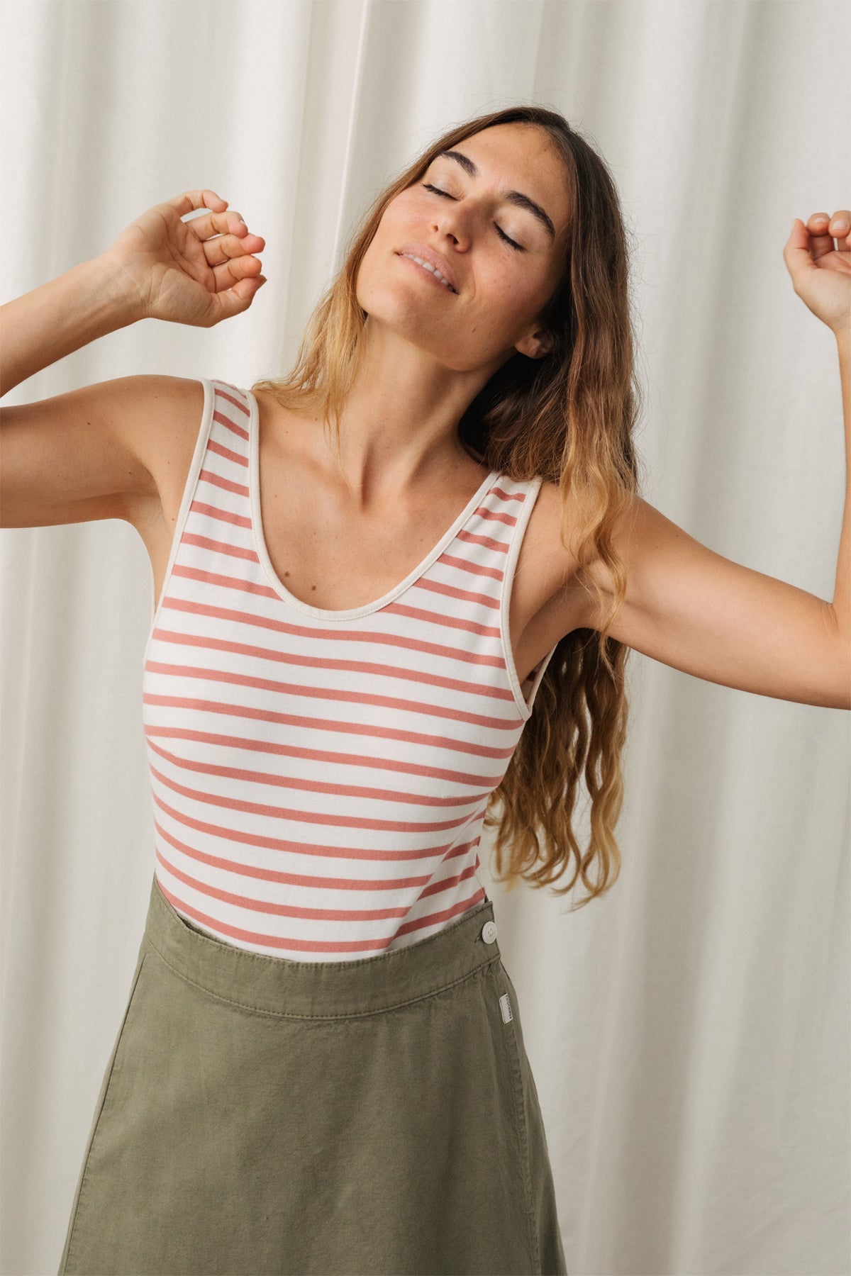 Body en coton bio | rayé "boko - rose stripes"