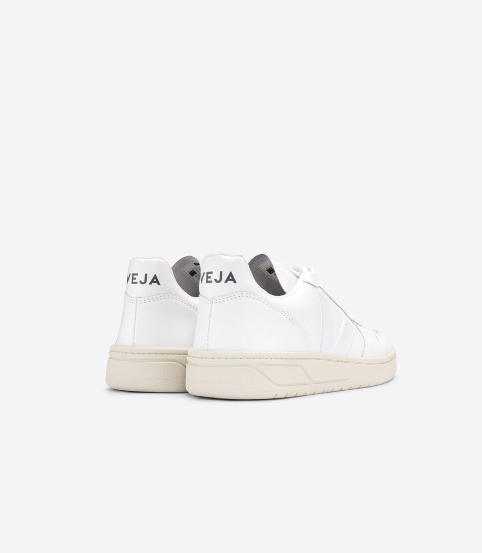 Baskets basses en cuir certifié | blanc "v-10 leather extra white"