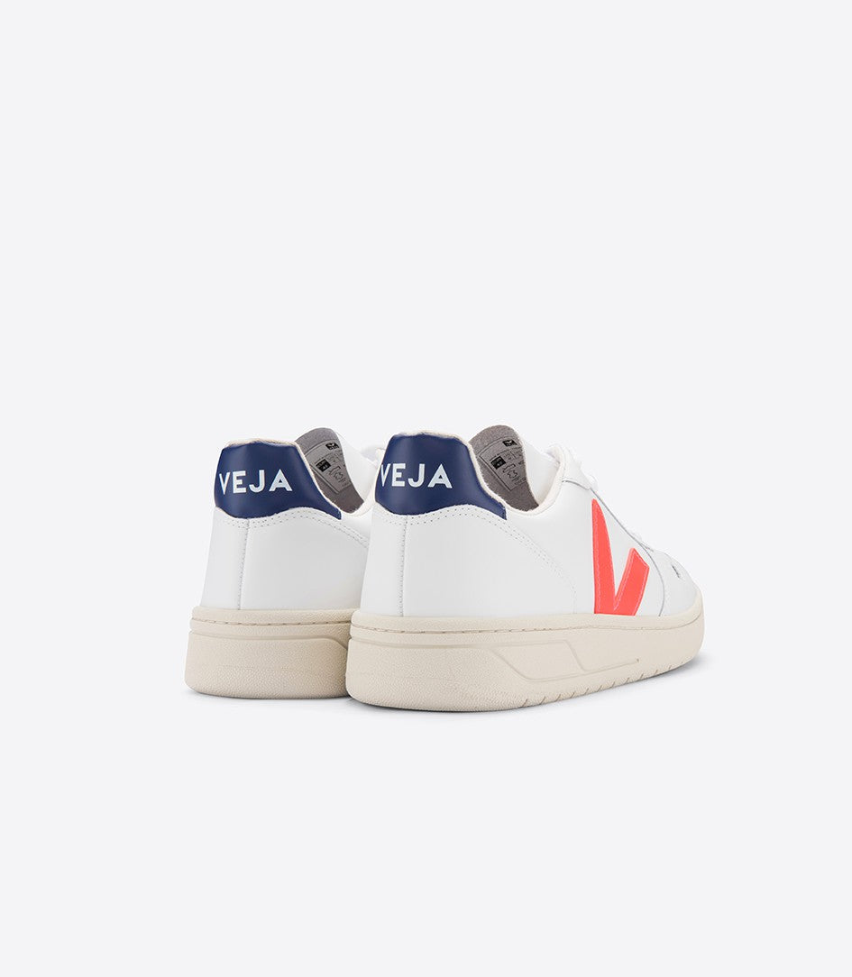 Baskets v-10 leather extra white orange cobalt