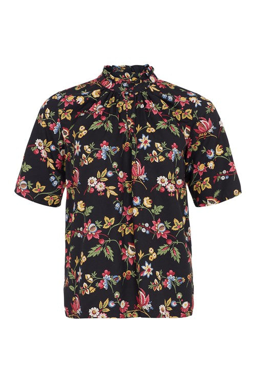 Blouse manches 3/4 imprimé fleuri  en tencel - Jardin print