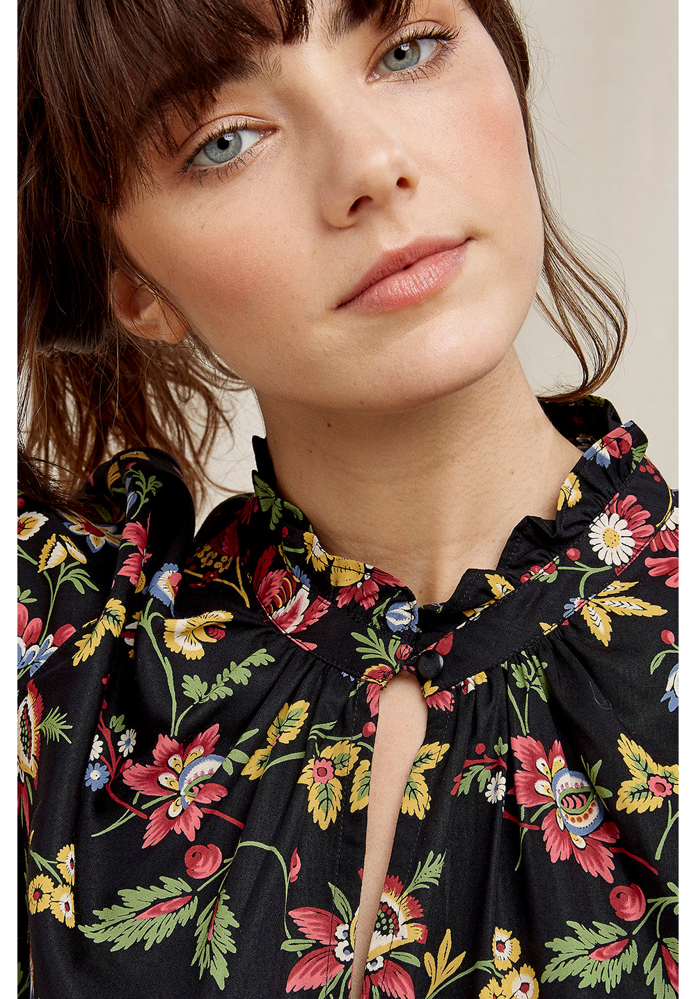 Blouse manches 3/4 imprimé fleuri  en tencel - Jardin print