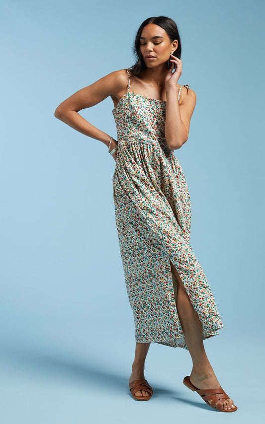 Robe longue à motifs floraux en coton bio - V&A margie