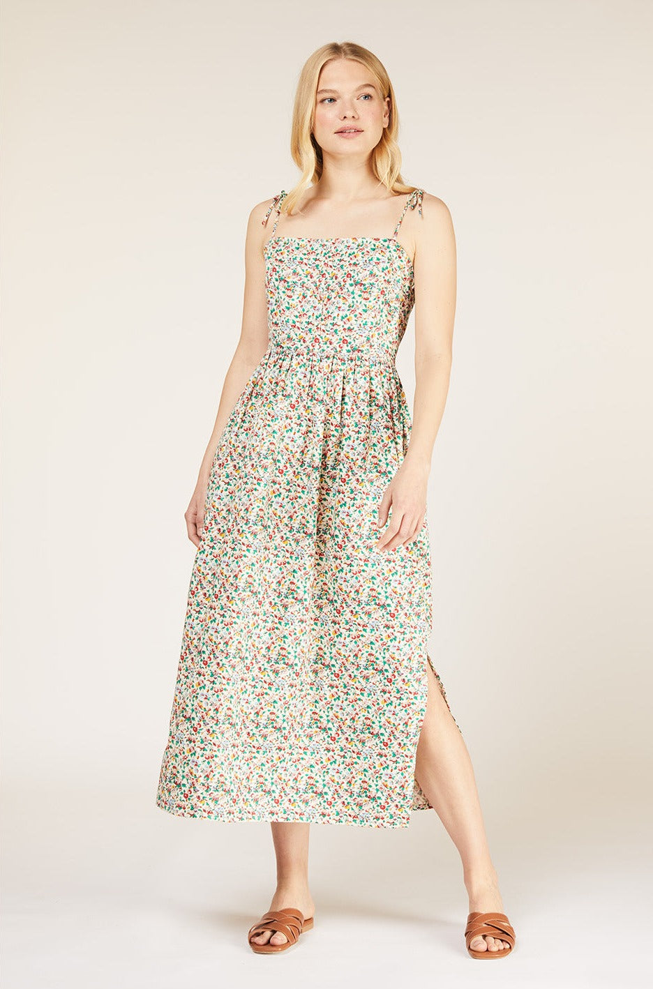 Robe longue à motifs floraux en coton bio - V&A margie