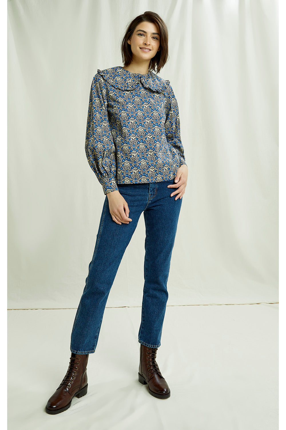 Blouse fleurie en coton bio - V&A millefleur