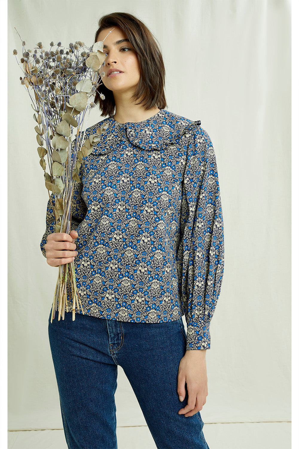 Blouse fleurie en coton bio - V&A millefleur
