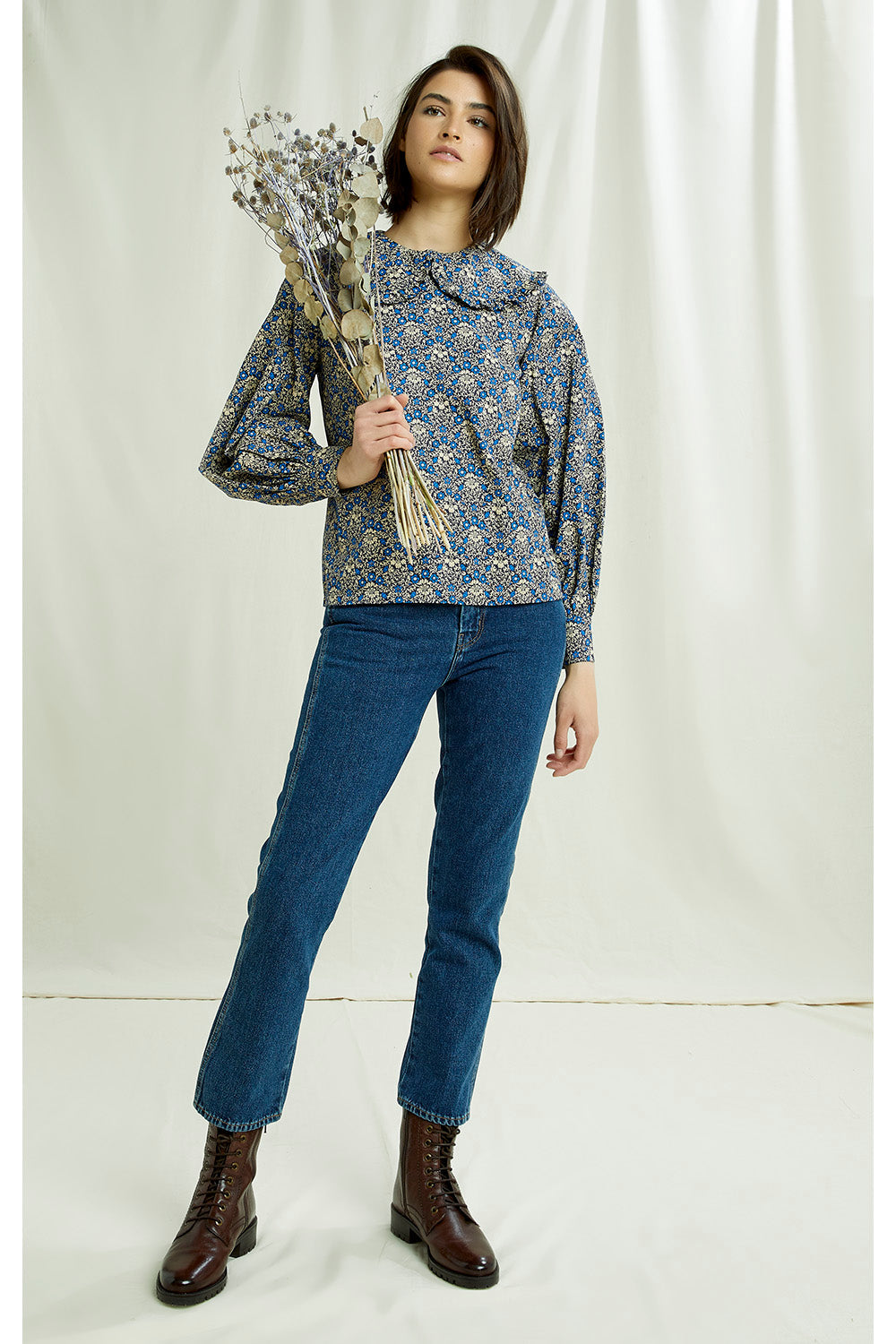 Blouse fleurie en coton bio - V&A millefleur