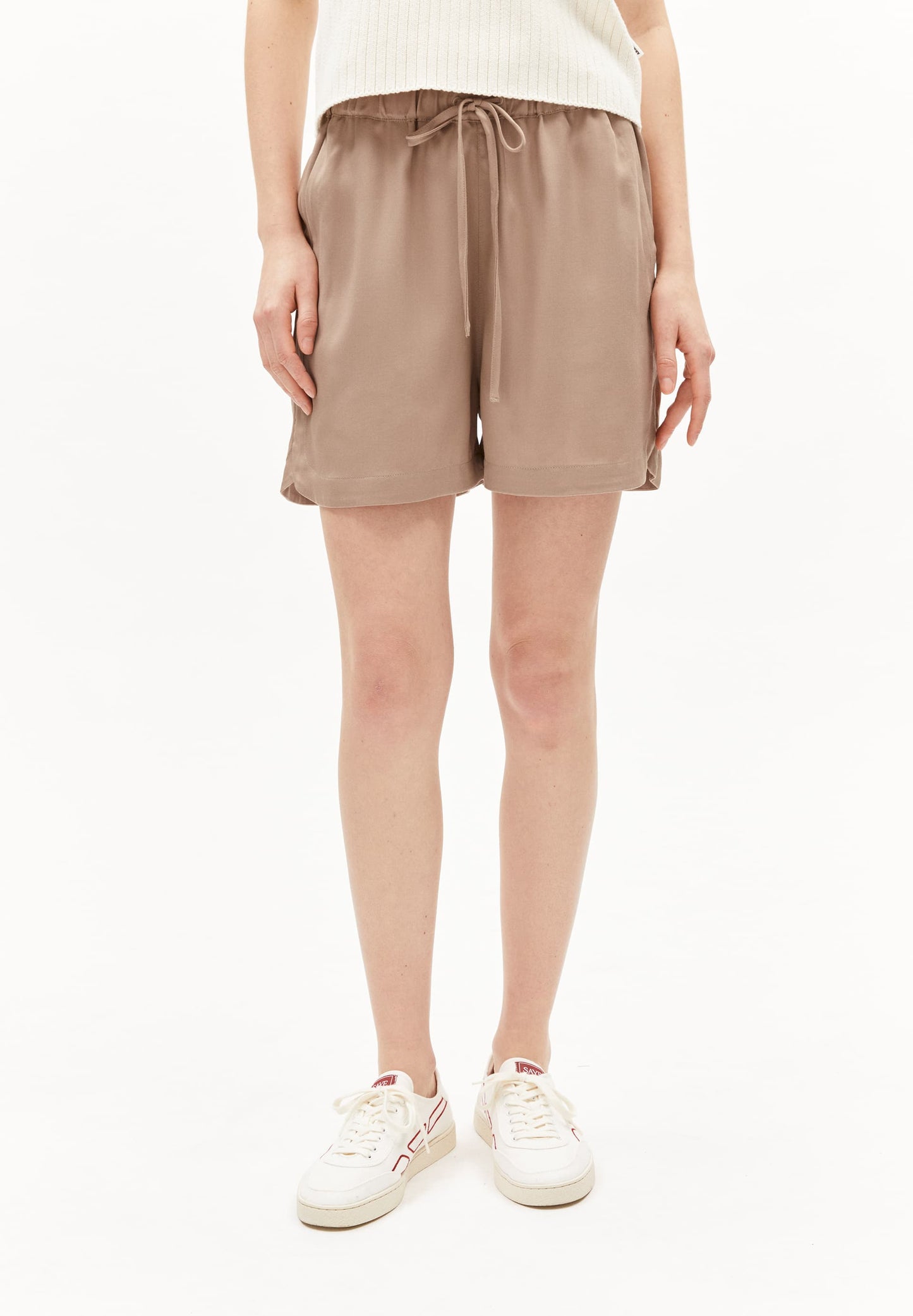 Short fluide en tencel | marron clair "vaanna - cinnamon dust"