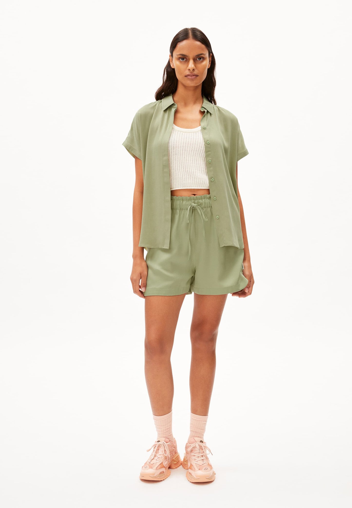 Short fluide en tencel | vert "vaanna - light matcha"