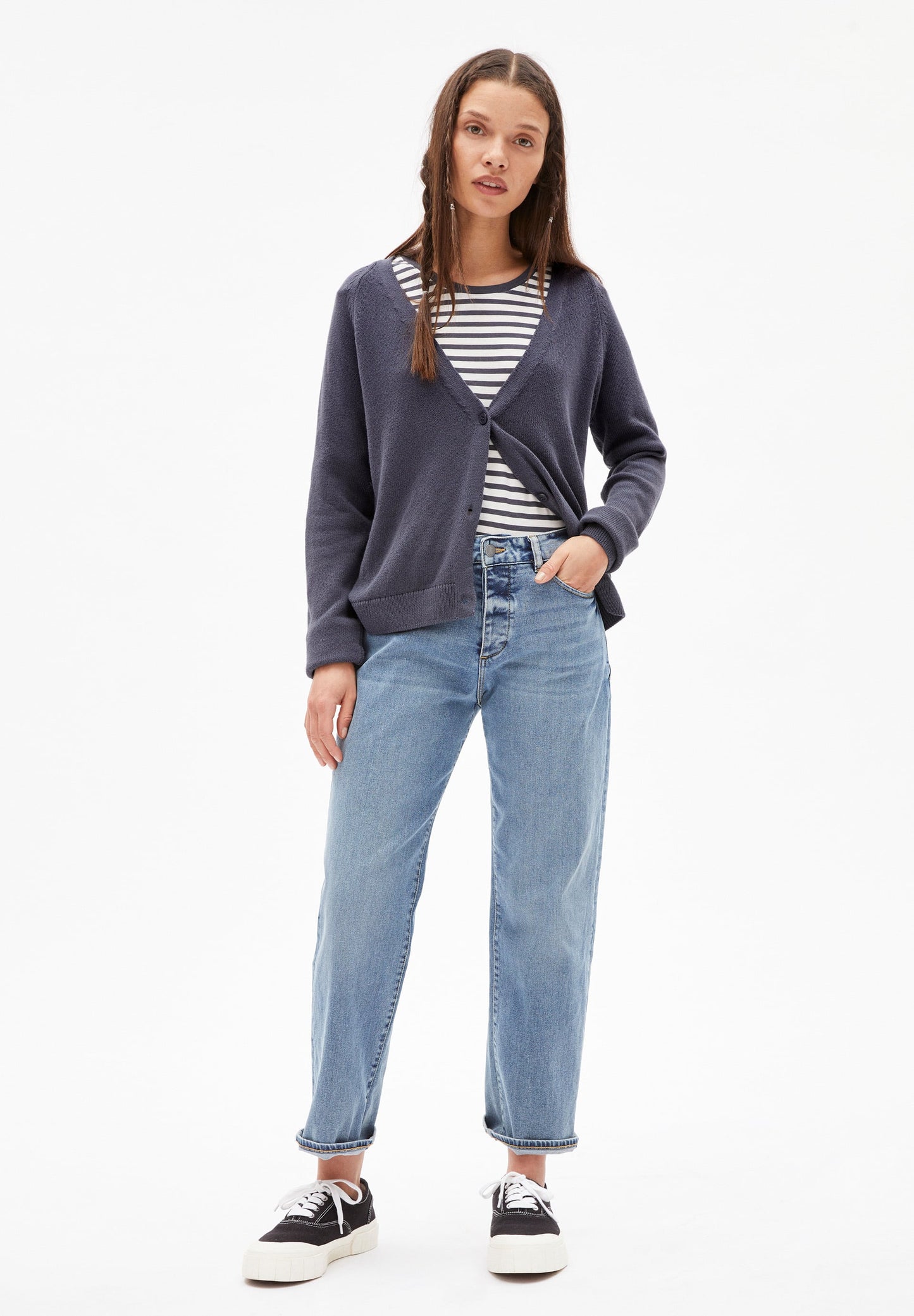 Gilet bleu en coton bio - VANAA indigo