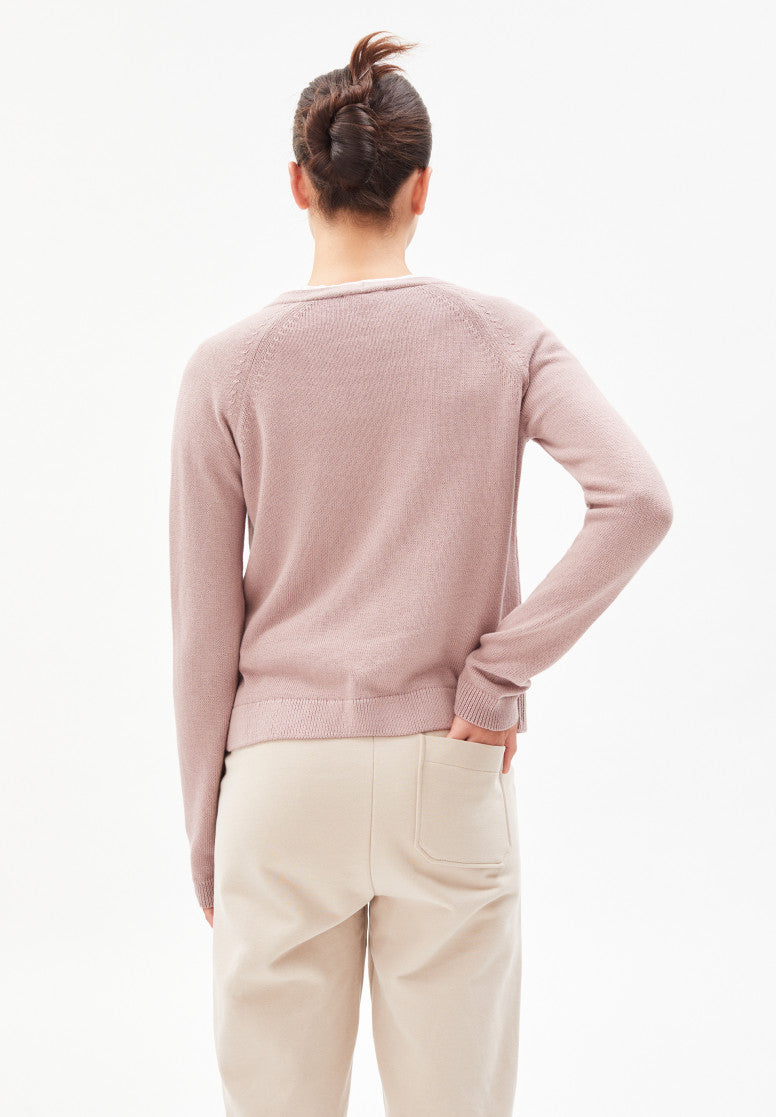 Gilet vieux rose en coton bio - VANAA