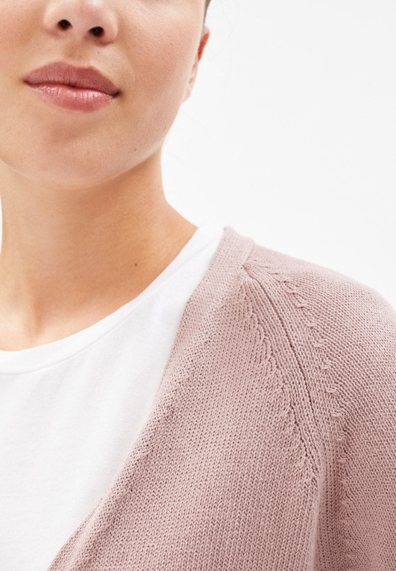 Gilet vieux rose en coton bio - VANAA