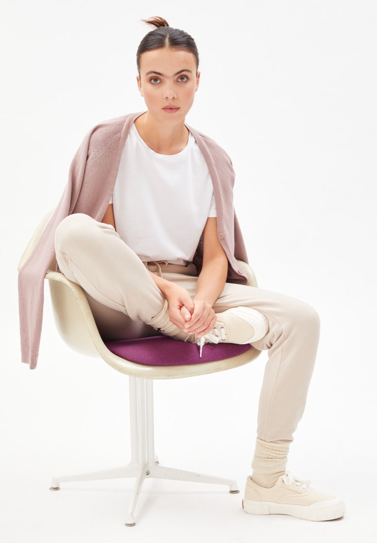 Gilet vieux rose en coton bio - VANAA