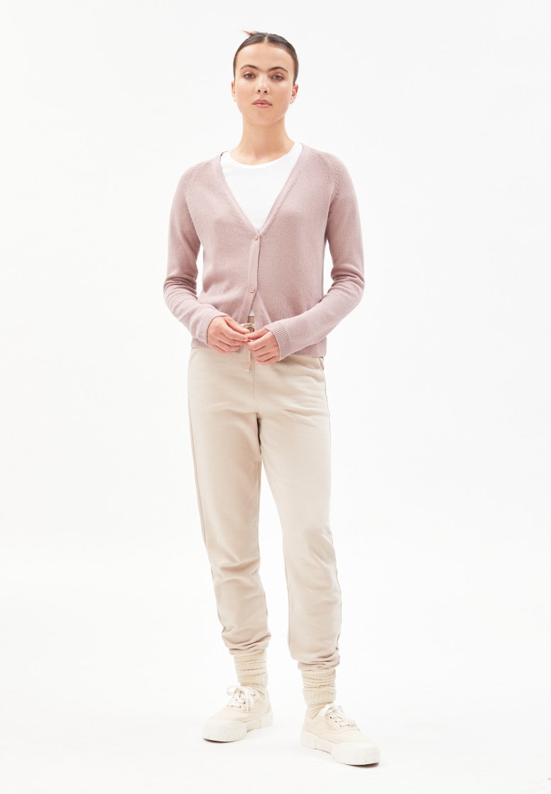 Gilet vieux rose en coton bio - VANAA