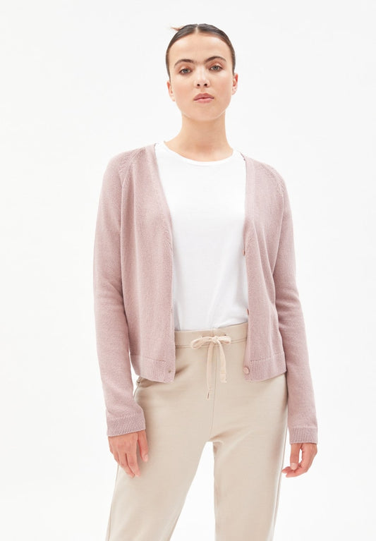 Gilet vieux rose en coton bio - VANAA