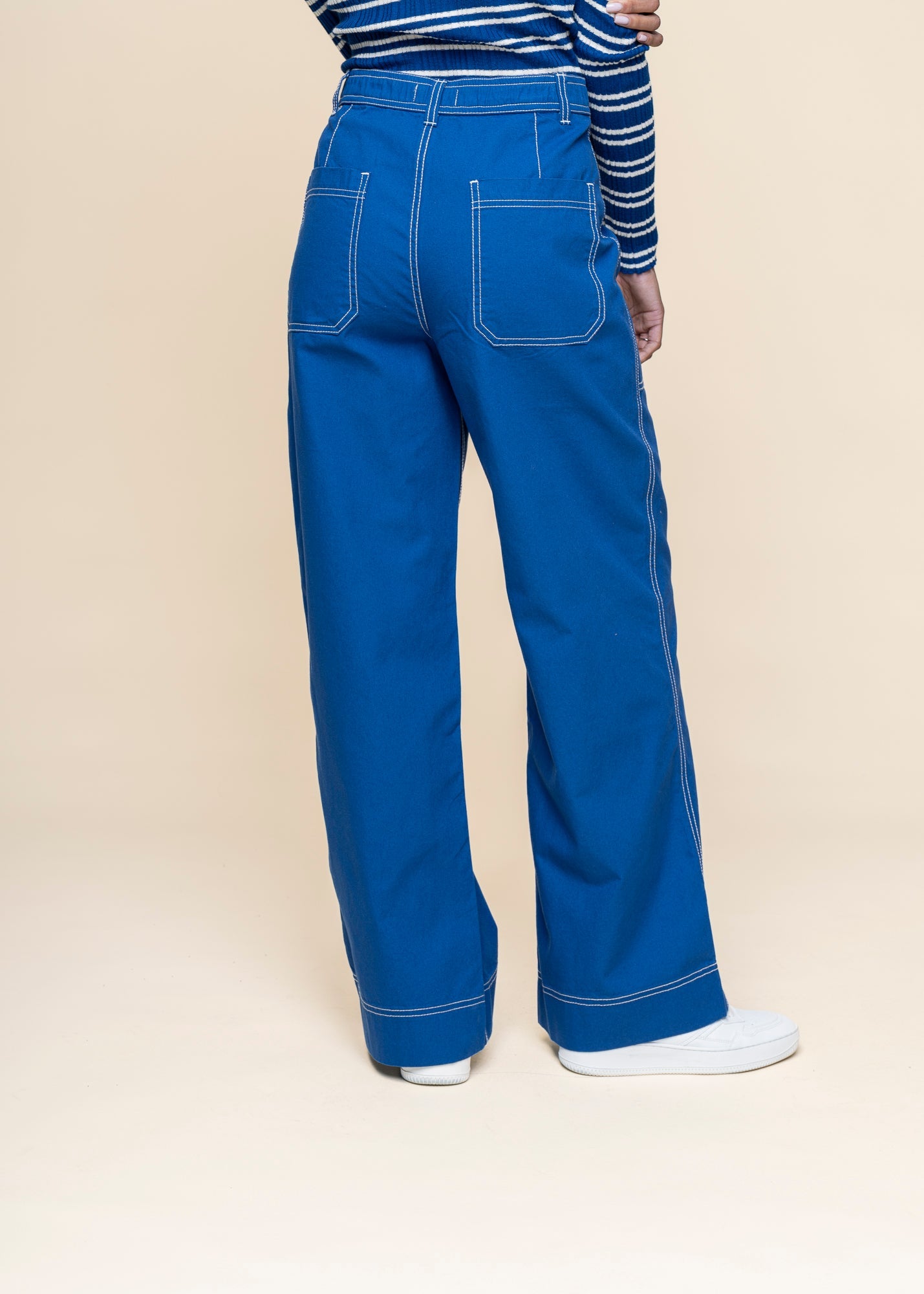 Pantalon ample en coton bio | bleu "workwear pants vara canvas surf blue - surf the web"