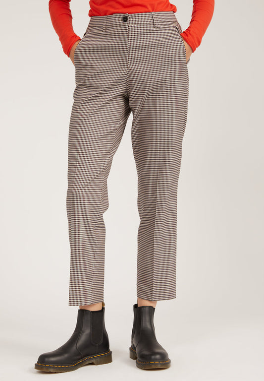 Pantalon à carreaux marron en tencel - VARMAA MICROCHECK