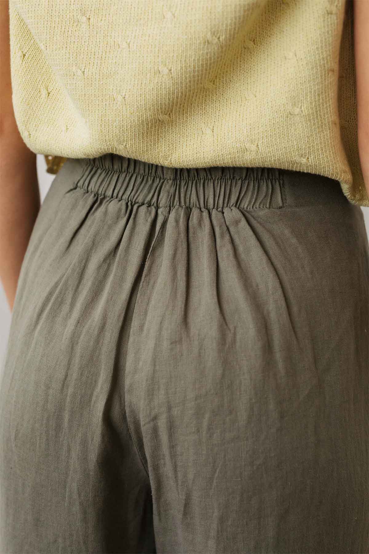 Pantalon ample en lin | kaki "Varmdo - light khaki