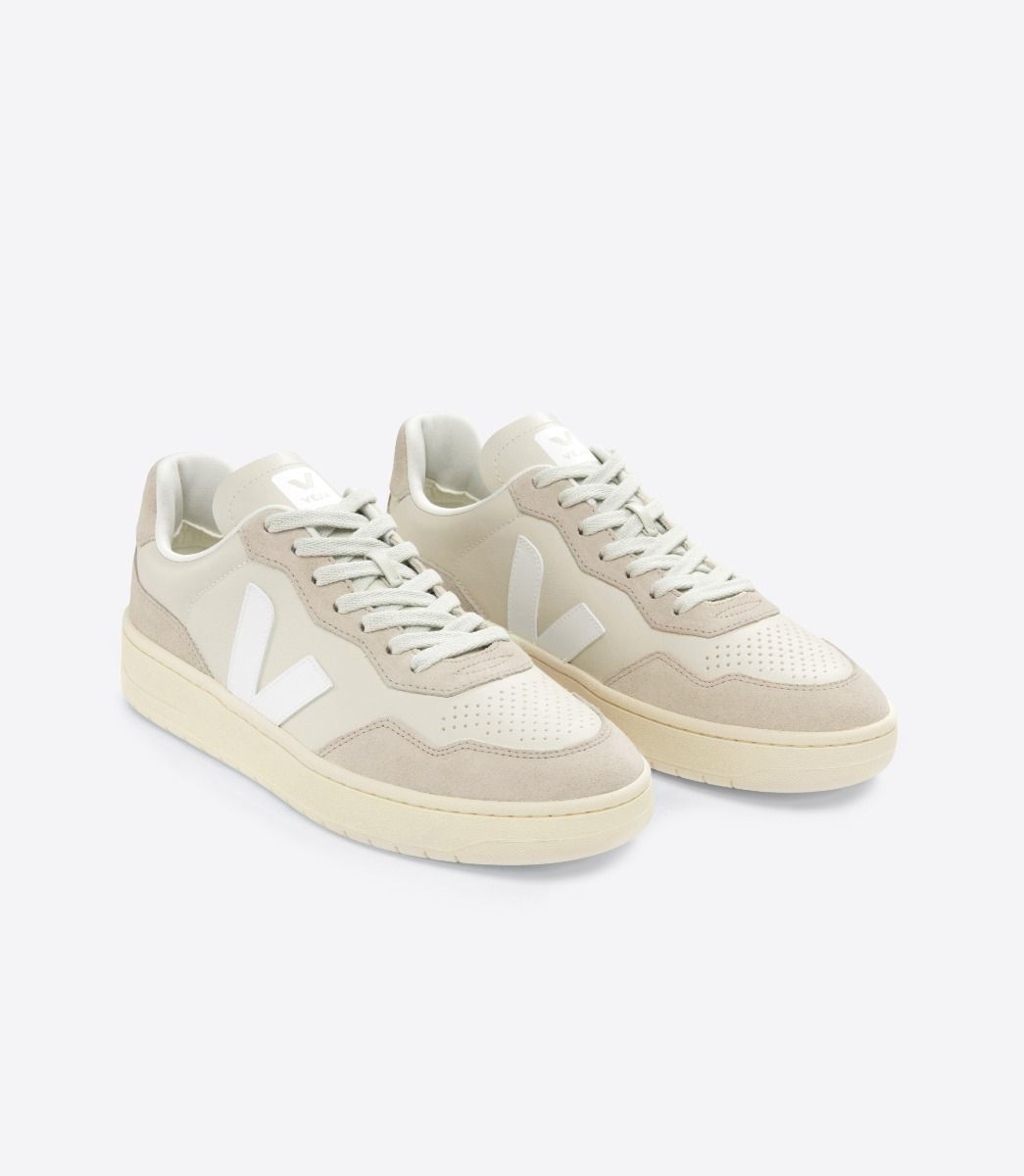 Baskets en suède et cuir certifié | beige et blanc "v-90 o.t. leather pierre white"