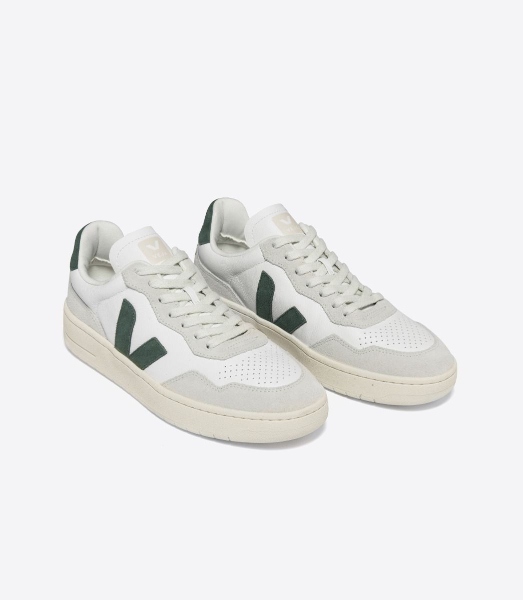 Baskets en suède et cuir certifié | blanc et vert "v-90 o.t. ex white cyprus"