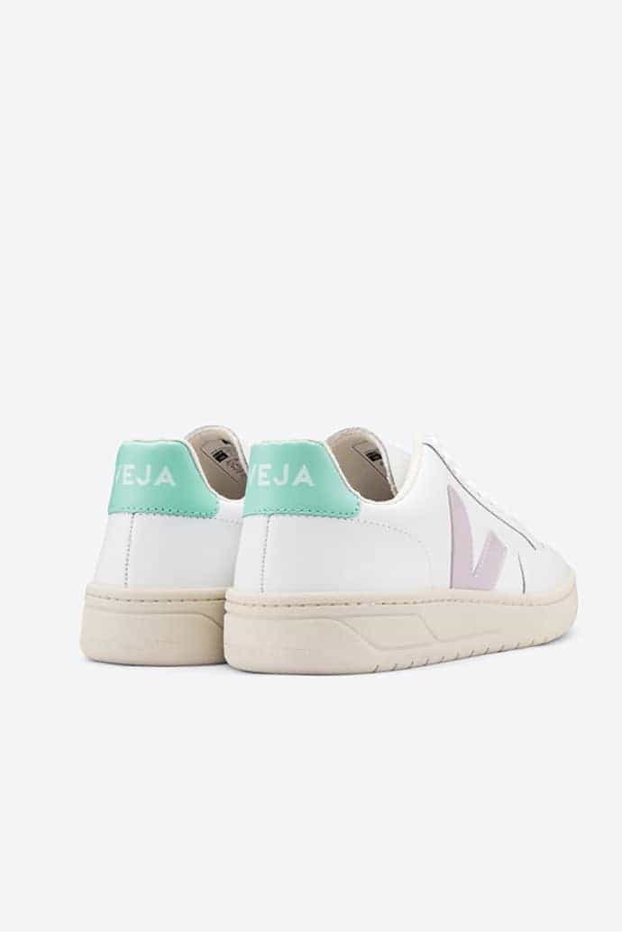Baskets v-12 leather extra white parme turquoise