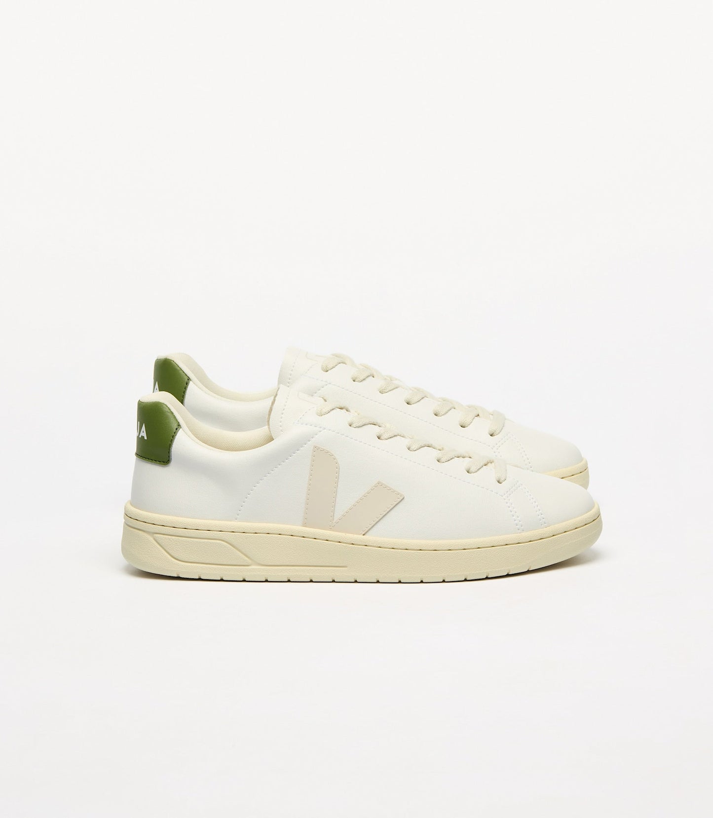 Baskets en coton biologique | blanc "Urca - white_pierre_kiwi"