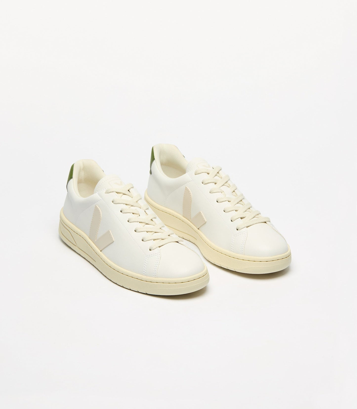 Baskets en coton biologique | blanc "Urca - white_pierre_kiwi"