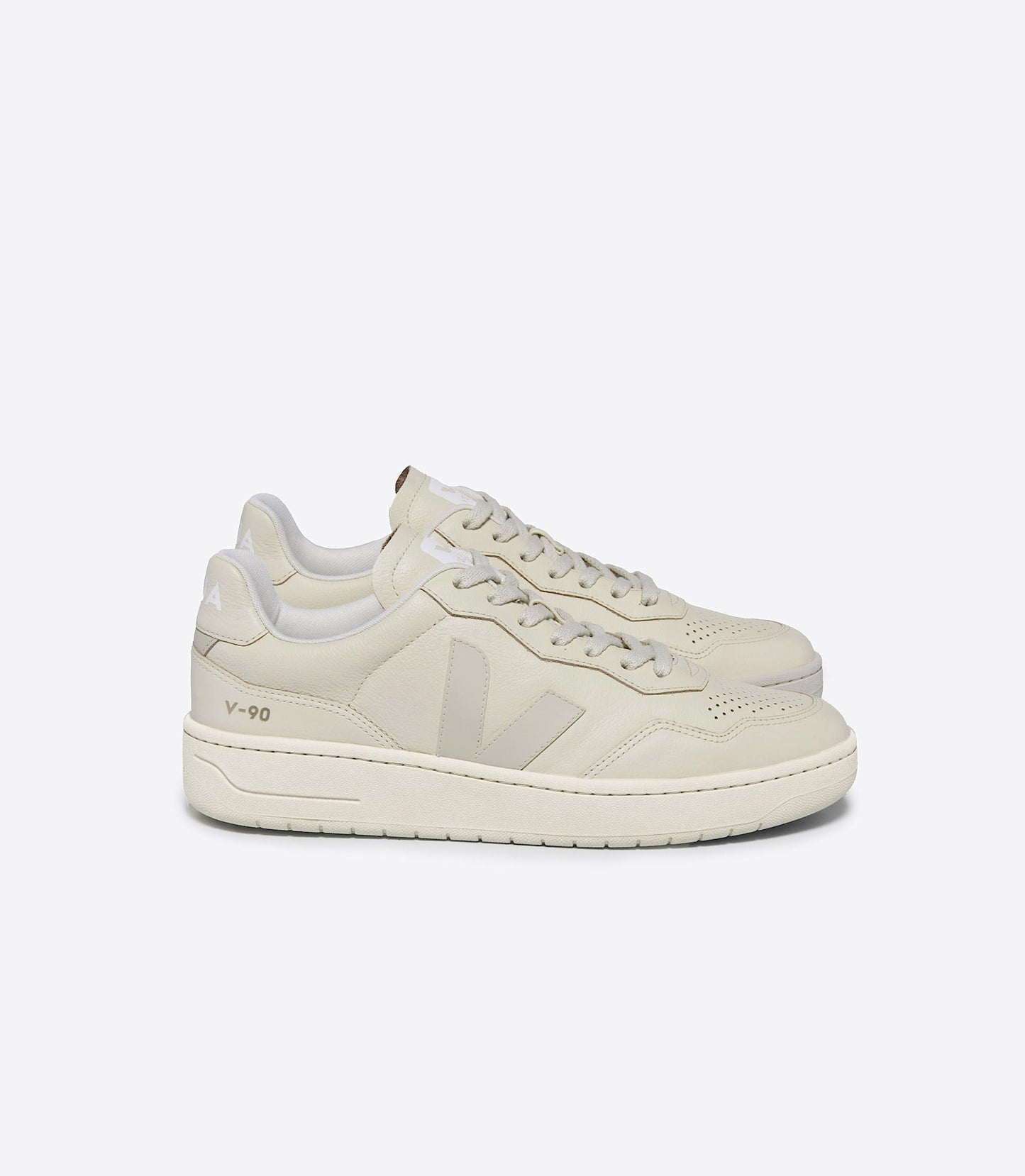 Baskets en suède et cuir certifié | beige "v-90 cashew oat"